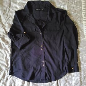 Navy Ivanka Trump Blouse